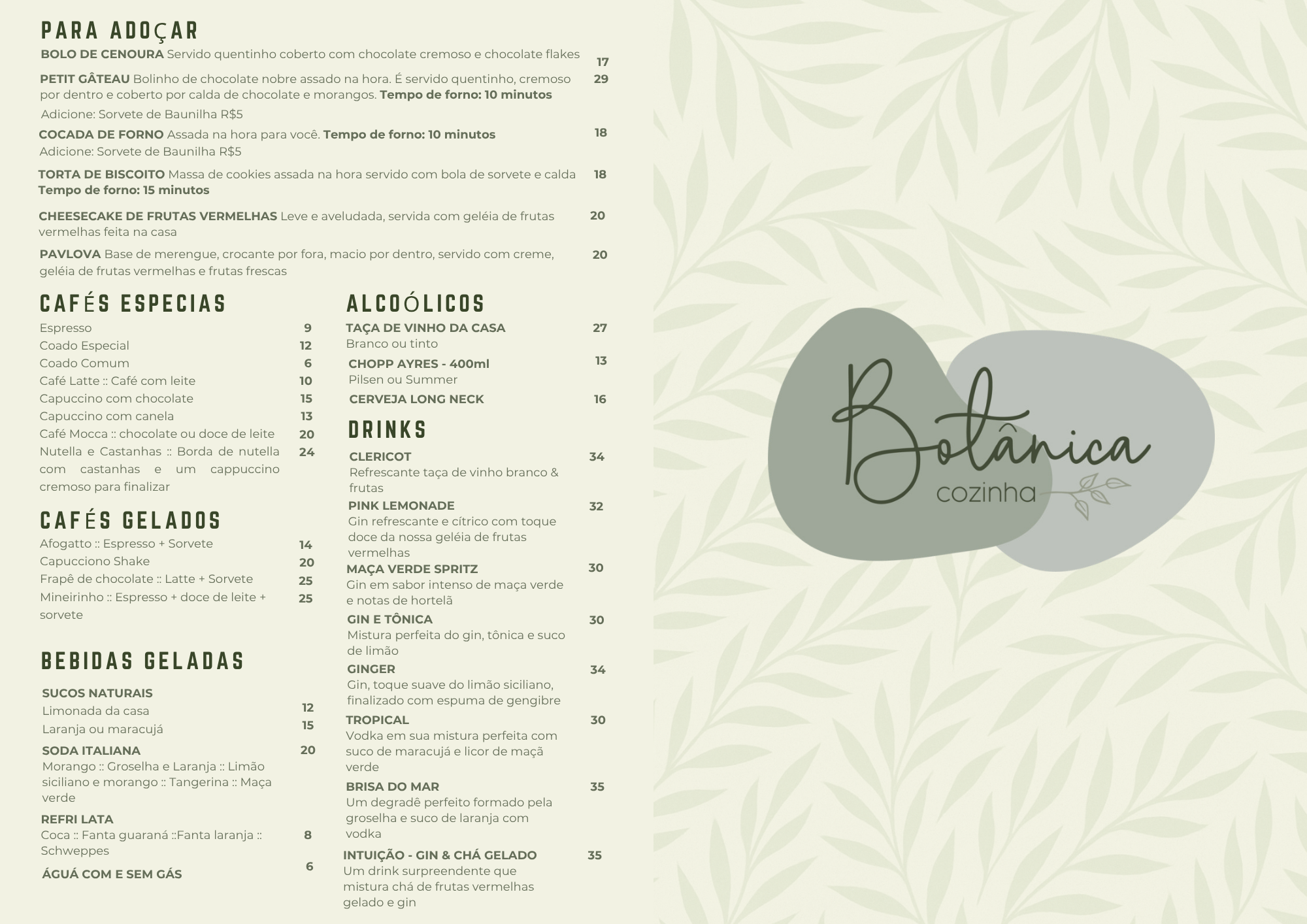 Menu Café